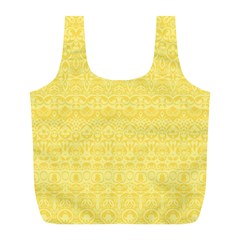 Boho Saffron Yellow Color Full Print Recycle Bag (l) by SpinnyChairDesigns