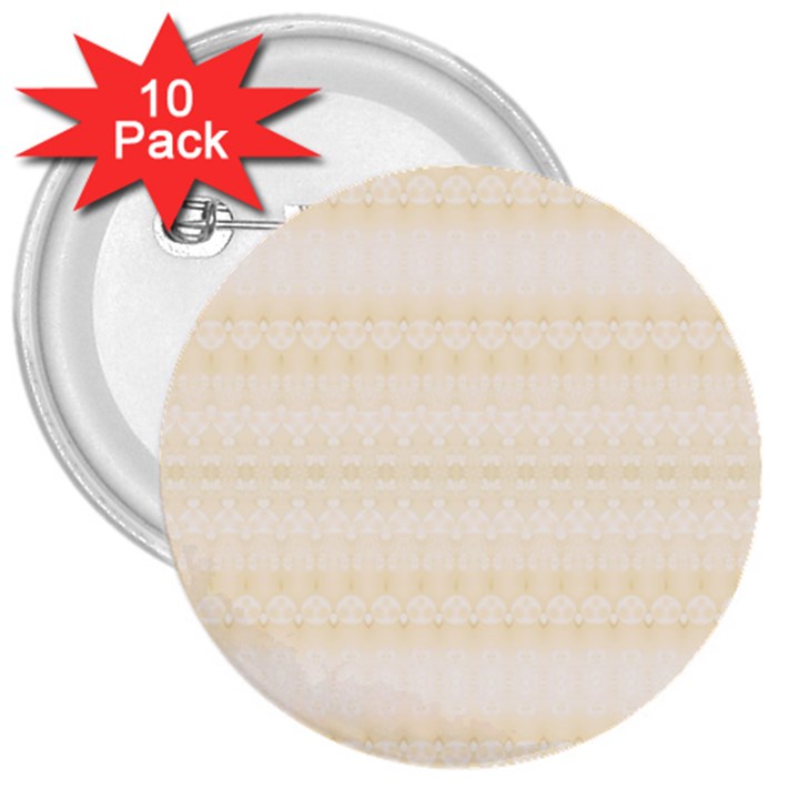 Boho Lemon Chiffon Pattern 3  Buttons (10 pack) 