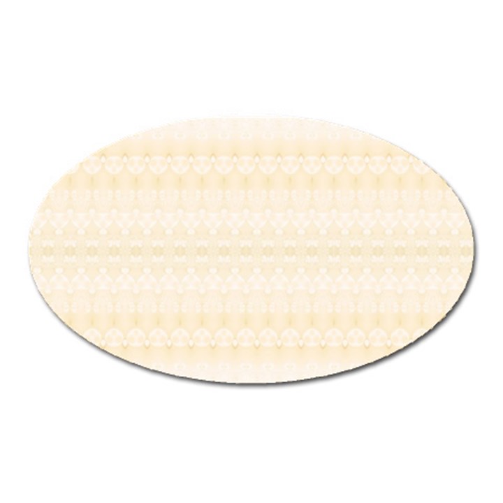 Boho Lemon Chiffon Pattern Oval Magnet