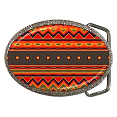 Boho Orange Tribal Pattern Belt Buckles by SpinnyChairDesigns