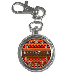 Boho Orange Tribal Pattern Key Chain Watches by SpinnyChairDesigns