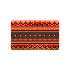 Boho Orange Tribal Pattern Magnet (name Card) by SpinnyChairDesigns