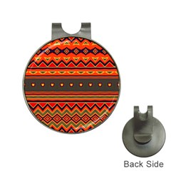 Boho Orange Tribal Pattern Hat Clips with Golf Markers