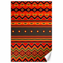 Boho Orange Tribal Pattern Canvas 20  X 30  by SpinnyChairDesigns