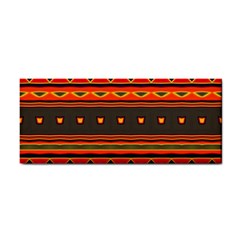 Boho Orange Tribal Pattern Hand Towel by SpinnyChairDesigns