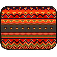 Boho Orange Tribal Pattern Fleece Blanket (Mini)