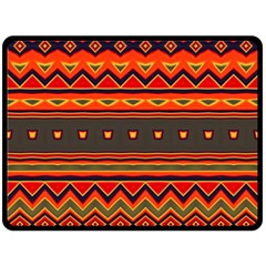 Boho Orange Tribal Pattern Fleece Blanket (large)  by SpinnyChairDesigns