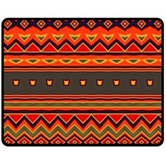 Boho Orange Tribal Pattern Fleece Blanket (Medium) 