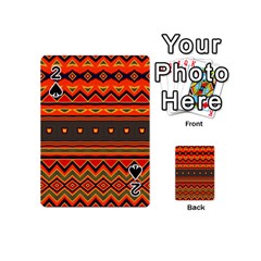 Boho Orange Tribal Pattern Playing Cards 54 Designs (mini) by SpinnyChairDesigns