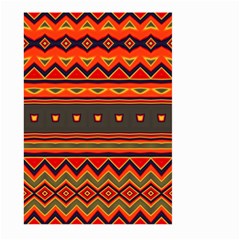 Boho Orange Tribal Pattern Large Garden Flag (two Sides) by SpinnyChairDesigns