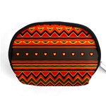 Boho Orange Tribal Pattern Accessory Pouch (Medium) Front