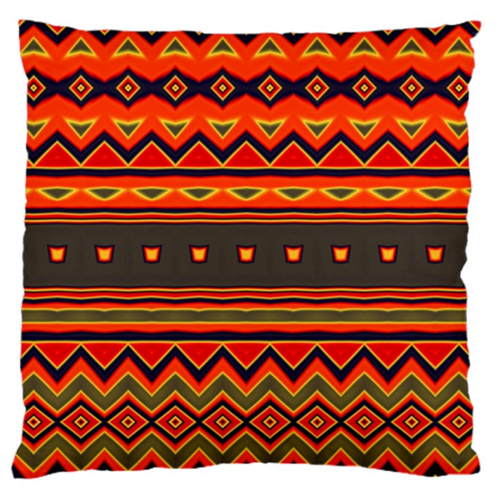 Boho Orange Tribal Pattern Standard Flano Cushion Case (One Side)