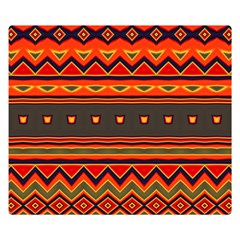 Boho Orange Tribal Pattern Double Sided Flano Blanket (small)  by SpinnyChairDesigns