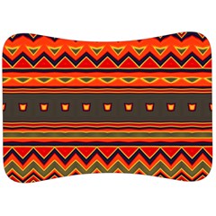 Boho Orange Tribal Pattern Velour Seat Head Rest Cushion by SpinnyChairDesigns