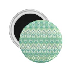 Boho Biscay Green Pattern 2 25  Magnets by SpinnyChairDesigns