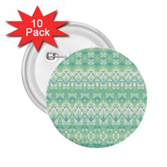 Boho Biscay Green Pattern 2 25  Buttons (10 Pack)  by SpinnyChairDesigns