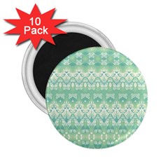 Boho Biscay Green Pattern 2 25  Magnets (10 Pack)  by SpinnyChairDesigns