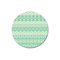 Boho Biscay Green Pattern Magnet 3  (round) by SpinnyChairDesigns