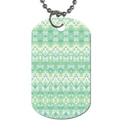 Boho Biscay Green Pattern Dog Tag (two Sides) by SpinnyChairDesigns