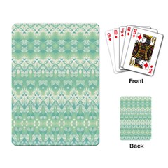 Boho Biscay Green Pattern Playing Cards Single Design (rectangle) by SpinnyChairDesigns