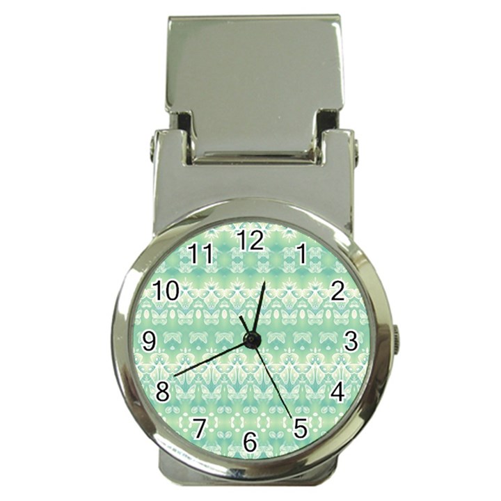 Boho Biscay Green Pattern Money Clip Watches