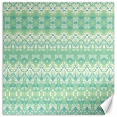 Boho Biscay Green Pattern Canvas 12  X 12  by SpinnyChairDesigns