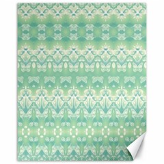 Boho Biscay Green Pattern Canvas 16  X 20  by SpinnyChairDesigns