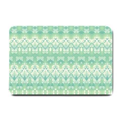 Boho Biscay Green Pattern Small Doormat  by SpinnyChairDesigns