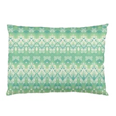 Boho Biscay Green Pattern Pillow Case by SpinnyChairDesigns