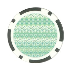 Boho Biscay Green Pattern Poker Chip Card Guard (10 Pack) by SpinnyChairDesigns