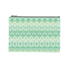 Boho Biscay Green Pattern Cosmetic Bag (large) by SpinnyChairDesigns