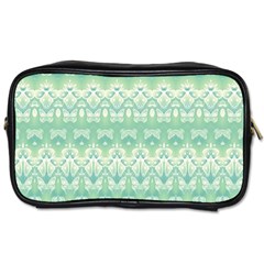 Boho Biscay Green Pattern Toiletries Bag (two Sides) by SpinnyChairDesigns