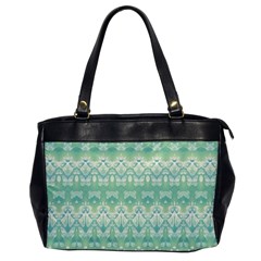 Boho Biscay Green Pattern Oversize Office Handbag by SpinnyChairDesigns