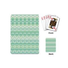 Boho Biscay Green Pattern Playing Cards Single Design (mini) by SpinnyChairDesigns