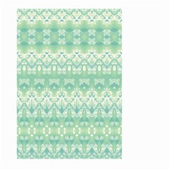 Boho Biscay Green Pattern Large Garden Flag (two Sides) by SpinnyChairDesigns