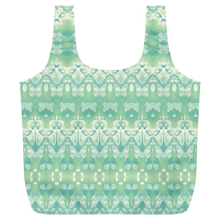 Boho Biscay Green Pattern Full Print Recycle Bag (XL)