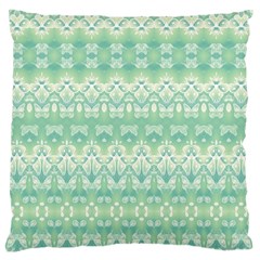 Boho Biscay Green Pattern Large Flano Cushion Case (one Side) by SpinnyChairDesigns