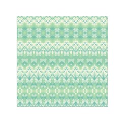 Boho Biscay Green Pattern Small Satin Scarf (square) by SpinnyChairDesigns