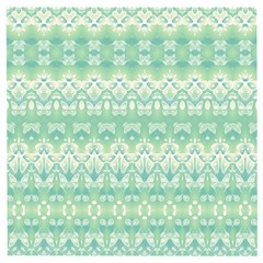 Boho Biscay Green Pattern Wooden Puzzle Square by SpinnyChairDesigns