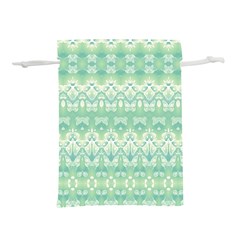 Boho Biscay Green Pattern Lightweight Drawstring Pouch (m) by SpinnyChairDesigns