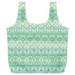 Boho Biscay Green Pattern Full Print Recycle Bag (xxxl) by SpinnyChairDesigns