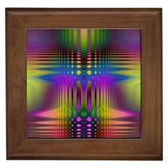 Abstract Psychedelic Pattern Framed Tile by SpinnyChairDesigns