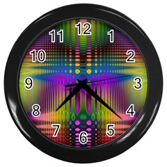 Abstract Psychedelic Pattern Wall Clock (black) by SpinnyChairDesigns