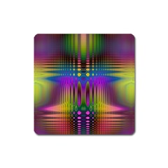 Abstract Psychedelic Pattern Square Magnet by SpinnyChairDesigns