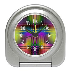 Abstract Psychedelic Pattern Travel Alarm Clock by SpinnyChairDesigns