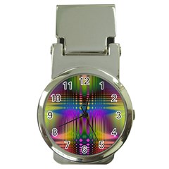 Abstract Psychedelic Pattern Money Clip Watches by SpinnyChairDesigns