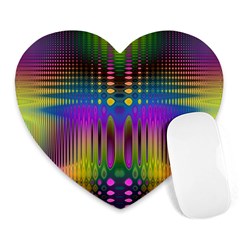 Abstract Psychedelic Pattern Heart Mousepads by SpinnyChairDesigns