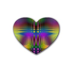 Abstract Psychedelic Pattern Heart Coaster (4 Pack)  by SpinnyChairDesigns