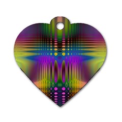 Abstract Psychedelic Pattern Dog Tag Heart (one Side) by SpinnyChairDesigns