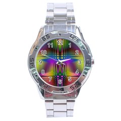 Abstract Psychedelic Pattern Stainless Steel Analogue Watch by SpinnyChairDesigns